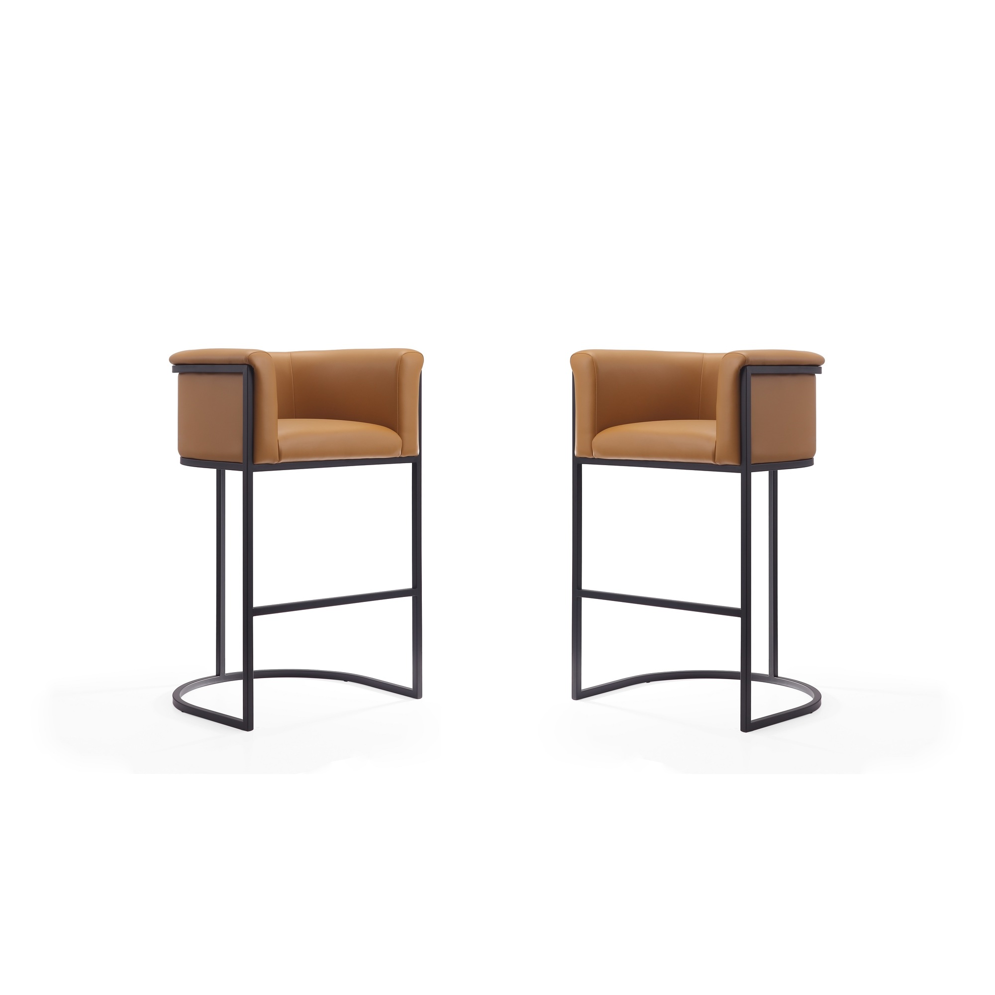 Manhattan Comfort, Cosmopolitan 37.8in. Camel Metal Stool Set of 2 Primary Color Camel, Included (qty.) 2 Model# 2-BS015